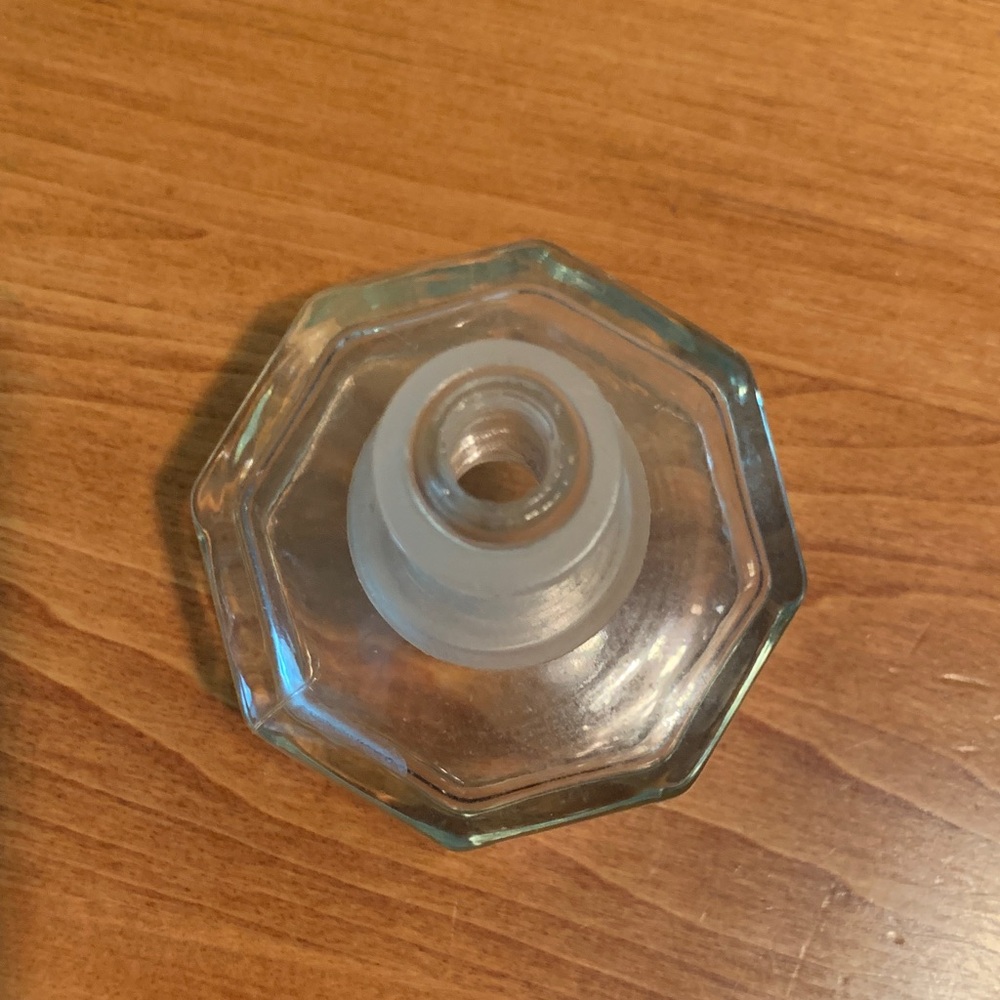 Vintage Clear Glass Hexagonal Bottle or Bottle Stopper - Picture 4 of 7